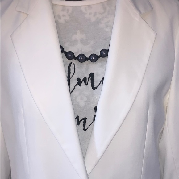 Silver Studded White ”Priorities” Blazer Size L - Picture 4 of 8